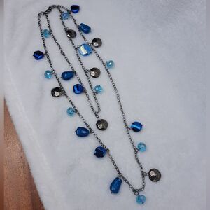 Blue Natural Stone Layer Necklace